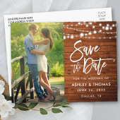 Rustieke Houten Lichten Borstel Script Save The Da Briefkaart