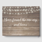 Rustieke houten Lichten Bruiloft Gastenboek (Achterkant)