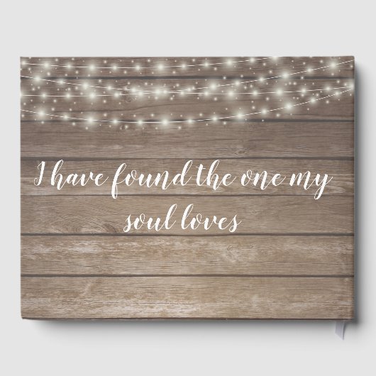 Rustieke houten Lichten Bruiloft Gastenboek (Achterkant)