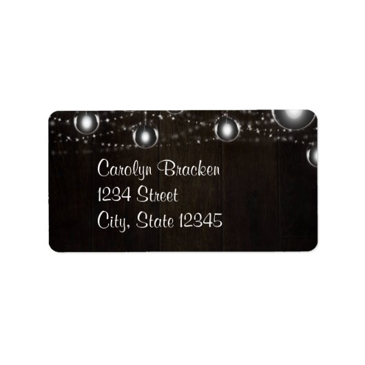 Rustieke Houten Lichten Bruiloft Retouradres Label (Voorkant)