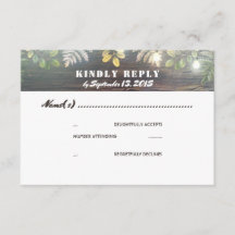 Rustieke Houten Lichten Bruiloft RSVP