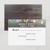 Rustieke Houten Lichten Bruiloft RSVP Kaartje (Voorkant / Achterkant)