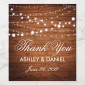 Rustieke Houten Lichten Bruiloft Wijn & Mousserend Wijn Etiket (Enkel label)