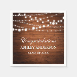 Rustieke Houten Lichten Graduation Party Servetten