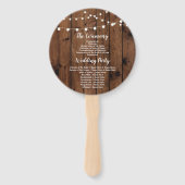 Rustieke Houten Lichten Huwelijksprogramma Fan Handwaaier (Achterkant)