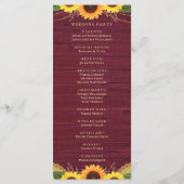 Rustieke Houten Lichten Kant Bourgondische Zonnebl Programmakaart (Achterkant)