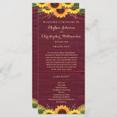 Rustieke Houten Lichten Kant Bourgondische Zonnebl Programmakaart (Voorkant / Achterkant)