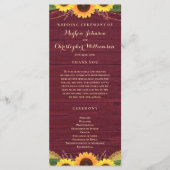 Rustieke Houten Lichten Kant Bourgondische Zonnebl Programmakaart (Voorkant)