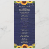 Rustieke Houten Lichten Kant Marine Zonnebloem Bru Programmakaart (Achterkant)