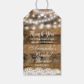 Rustieke Houten Lichten Kant Vrijgezellenfeest Dan Cadeaulabel (Voorkant)