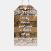 Rustieke Houten Lichten Kant Vrijgezellenfeest Dan Cadeaulabel (Achterkant)