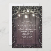 Rustieke Houten Lichten & Mason Jars Bloeiende Bru Kaart (Voorkant)