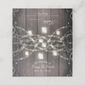 Rustieke Houten Lichten & Mason Jars Trouwtafel Plaatskaartje (Buitenkant ongevouwen)