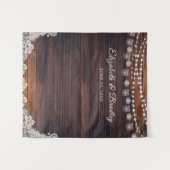 Rustieke houten lichten metstenen potten bruiloft  wandkleed (Voorkant (horizontaal))