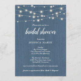 Rustieke houten lichten stoffig blauw Vrijgezellen Kaart