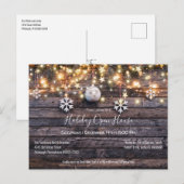 Rustieke Houten Lichten Vakantie Open Huis Uitnodi Uitnodiging Briefkaart (Voorkant / Achterkant)