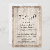 Rustieke Houten Lichten We Zijn Gevlucht Typografi Kaart (Voorkant)