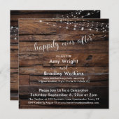 Rustieke houten lichtslingers Happily Ever After Kaart (Voorkant / Achterkant)