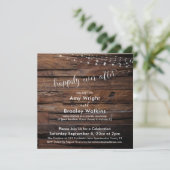 Rustieke houten lichtslingers Happily Ever After Kaart (Staand voorkant)