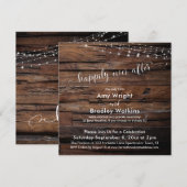 Rustieke houten lichtslingers voor gelukkig tot in kaart (Voorkant / Achterkant)