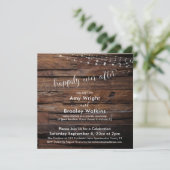 Rustieke houten lichtslingers voor gelukkig tot in kaart (Staand voorkant)