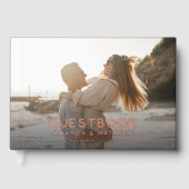 Rustieke houten look foto bruiloft gastenboek (Voorkant)
