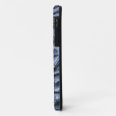 Rustieke houten look scrollpatroon op blauwe achte Case-Mate iPhone case (Achterkant/links)