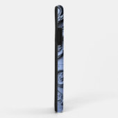 Rustieke houten look scrollpatroon op blauwe achte Case-Mate iPhone case (Achterkant/rechts)