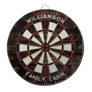 Rustieke Houten Look Typografie Familie Spelletjes Dartbord