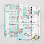 Rustieke Houten Mason Jar Shabby Bruiloft Uitnodig Kaart (Voorkant / Achterkant)