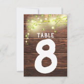 Rustieke Houten Mason String Lights Tree Tafelnumm Bedankkaart (Achterkant)