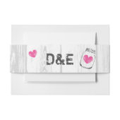 Rustieke houten metselaar bruiloft envelop buik ba uitnodigingen wikkel (Voorkant Voorbeeld)