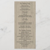 Rustieke houten metselaar en Wildflower Programma Programmakaart (Achterkant)