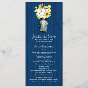 Rustieke houten metselaar en Wildflower Programma Programmakaart