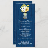 Rustieke houten metselaar en Wildflower Programma Programmakaart (Voorkant / Achterkant)