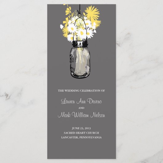 Rustieke houten metselaar en Wildflower Programma Programmakaart (Voorkant)