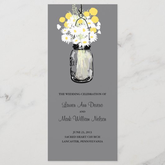 Rustieke houten metselaar en Wildflower Programma Programmakaart (Voorkant)