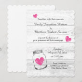 Rustieke houten metselaar potje land bruiloft uitn kaart (Voorkant / Achterkant)