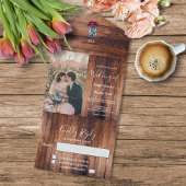 Rustieke houten metselaar potje monogram foto Brui All In One Uitnodiging