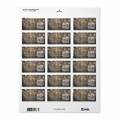 Rustieke Houten Metselaars Pot String Licht Trouwa Etiket (Full Sheet)