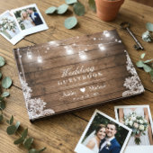 Rustieke Houten Metselaars Pot String Lichtjes Kan Gastenboek