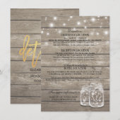 Rustieke Houten Metselaarslamp Slingerlampjes Trou Informatiekaartje (Voorkant / Achterkant)