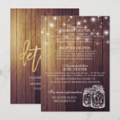 Rustieke Houten Metselaarslamp Slingerlampjes Trou Kaart (Voorkant / Achterkant)