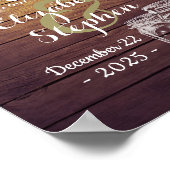 Rustieke Houten Metselaarslamp Slingerlicht Trouw  Poster (Hoek)