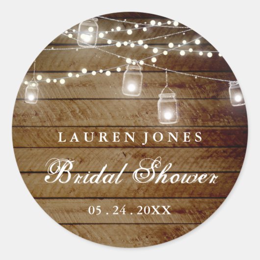 Rustieke Houten Metselwerk Pot Bruiloft Sticker (Voorkant)