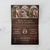 Rustieke Houten Minimaal Boog Foto QR code Trouwen (Binnen)