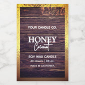 Rustieke houten minimalistische Folie border Kaars Voedselcontainer Etiket (Enkel label)