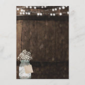 Rustieke houten minimalistische servet bedankkaart menu (Achterkant)