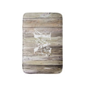 Rustieke houten monogram badmat (Voorkant Verticaal)