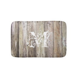 Rustieke houten monogram badmat